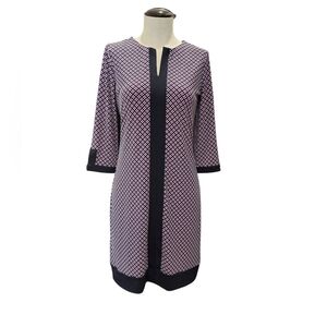 Ann Taylor Navy with Floral Patterned Dress